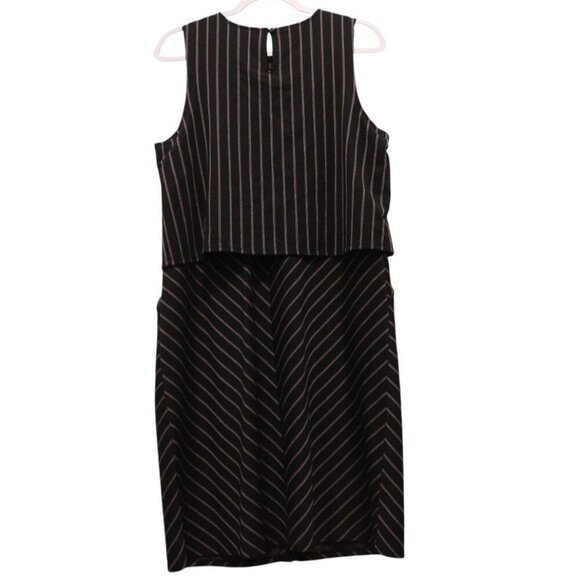 NWT J Jill Dress Medium Ponte Knit Pencil Striped Sleeveless Stretch Pockets - Picture 8 of 12